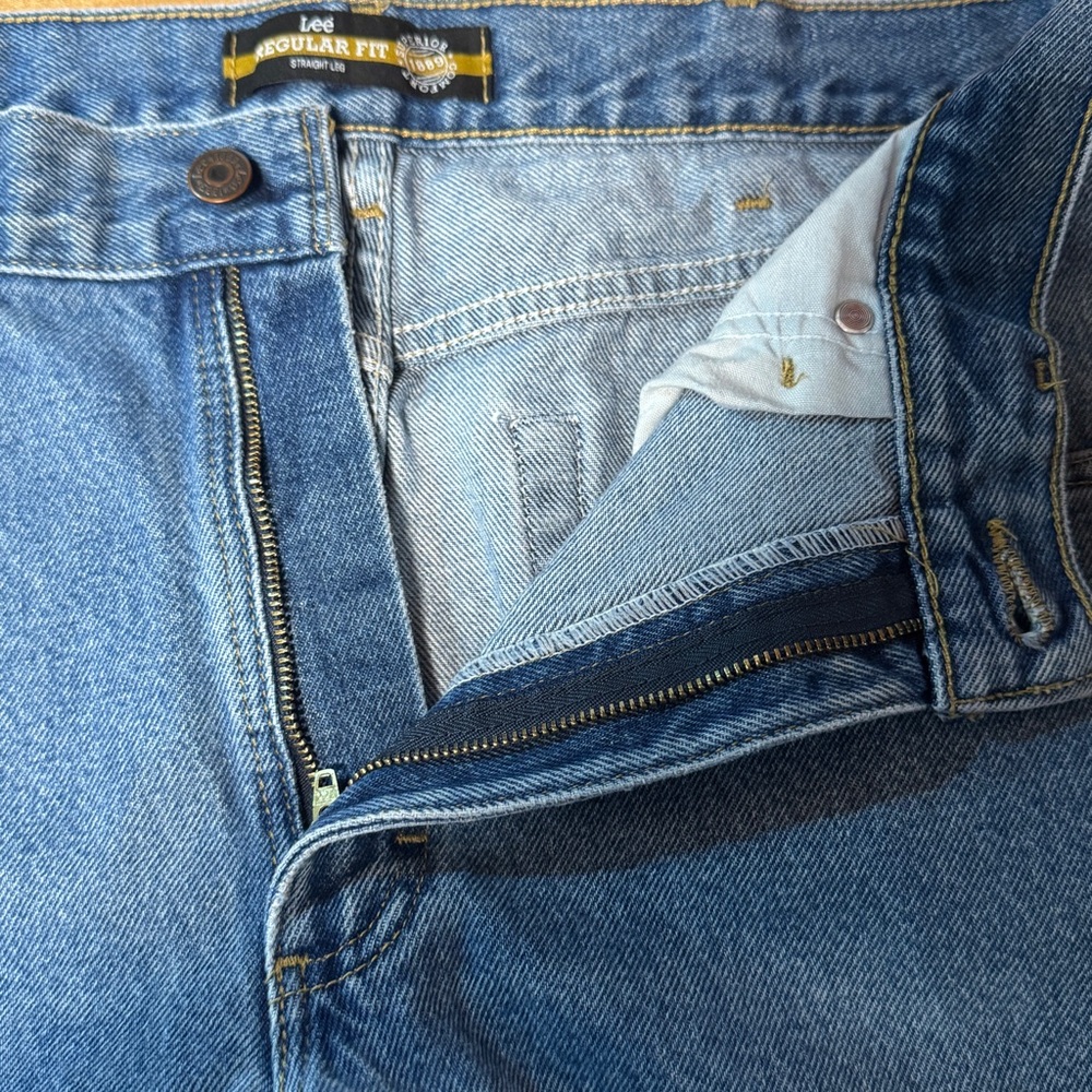 LEE Regular Fit Straight Leg Pepper Stone Wash Blue Jeans Size 34 x 34 - Picture 6 of 12
